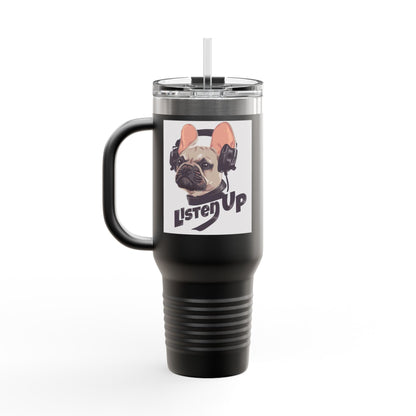 'Listen Up' French Bulldog Headphones Tumbler