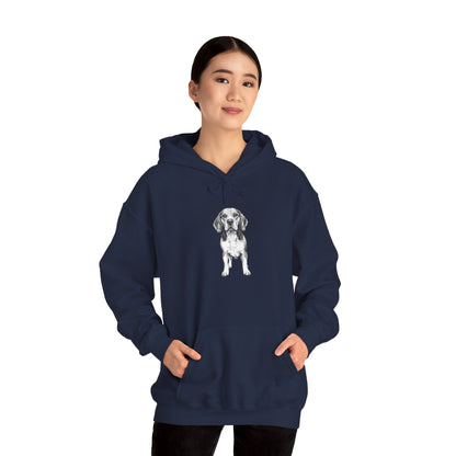 Beagle Sketch Minimal Art Hoodie | Eco-Limited