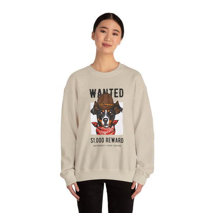 Wanted Cowboy Dog Art Sweatshirt | Eco-Limited
