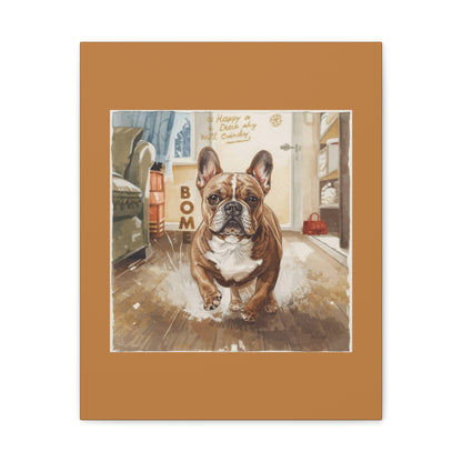 Happy Home Bulldog Canvas Art | Eco-Limited