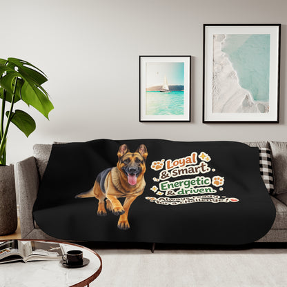 German Shepherd Character Statement Blanket | Eco-Limited