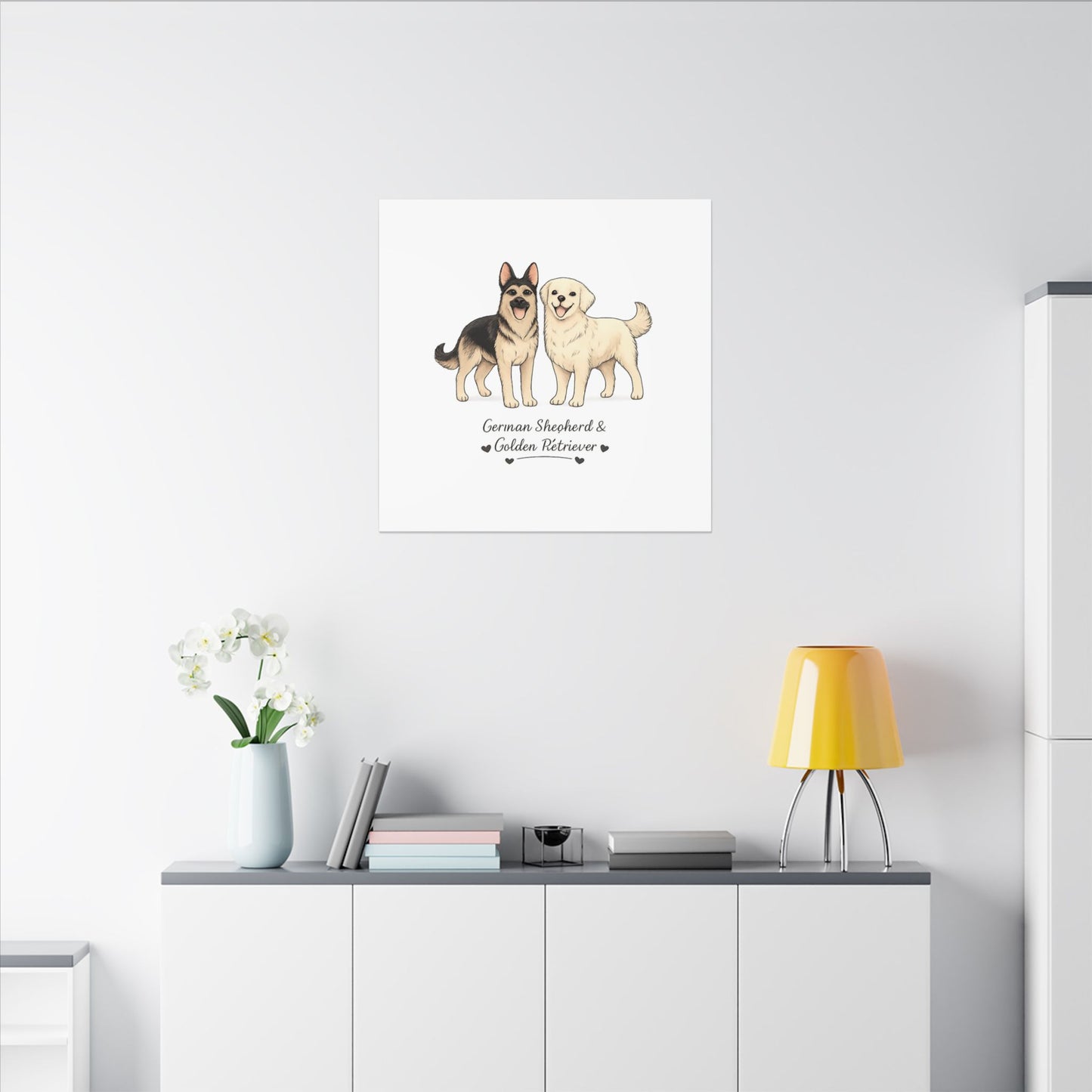 German Shepherd & Golden Retriever Canvas Wall Art
