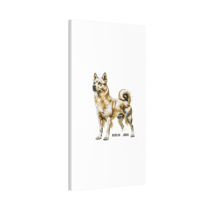 Korean Jindo Dog Illustration Canvas Wall Art | Eco - Limited