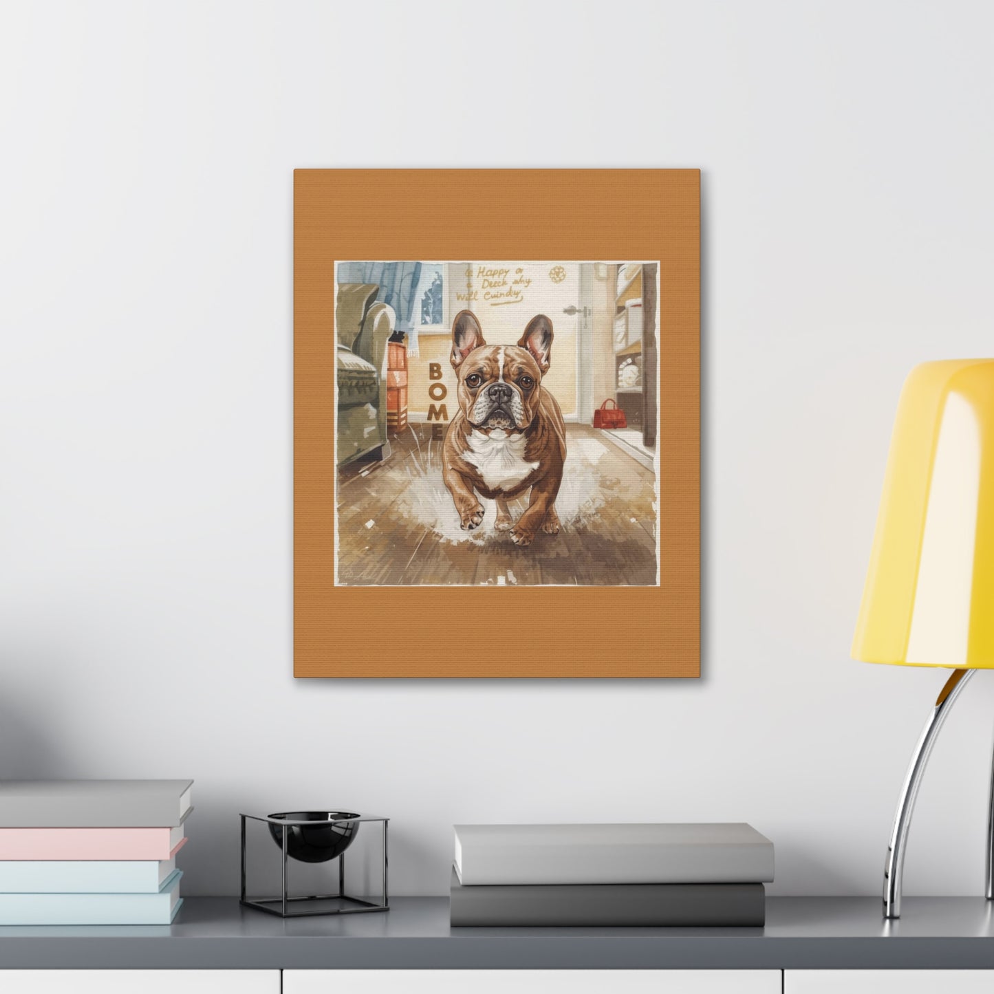 Happy Home Bulldog Canvas Art | Eco-Limited
