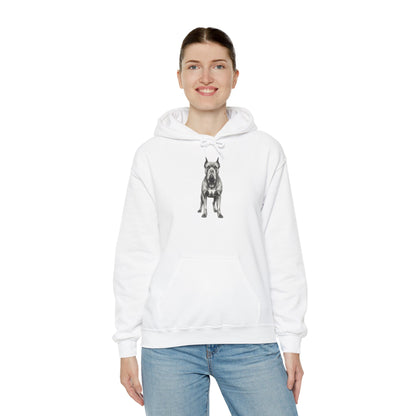 Great Dane Graphic Hoodie — Minimal Black Dog Illustration Sweatshirt