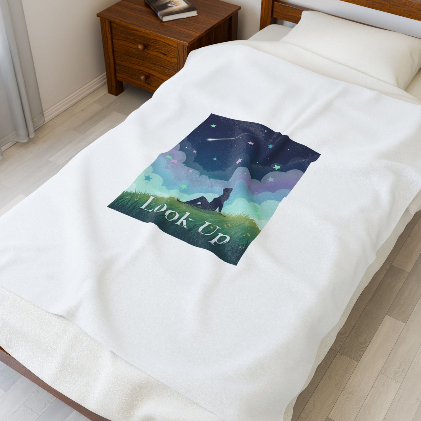 Look Up Night Sky Blanket | stargaze illustration, celestial decor