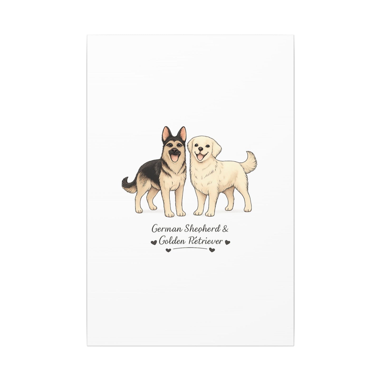 German Shepherd & Golden Retriever Canvas Wall Art