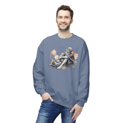 Skeleton Contemplation Sketch Sweatshirt | Eco-Limited