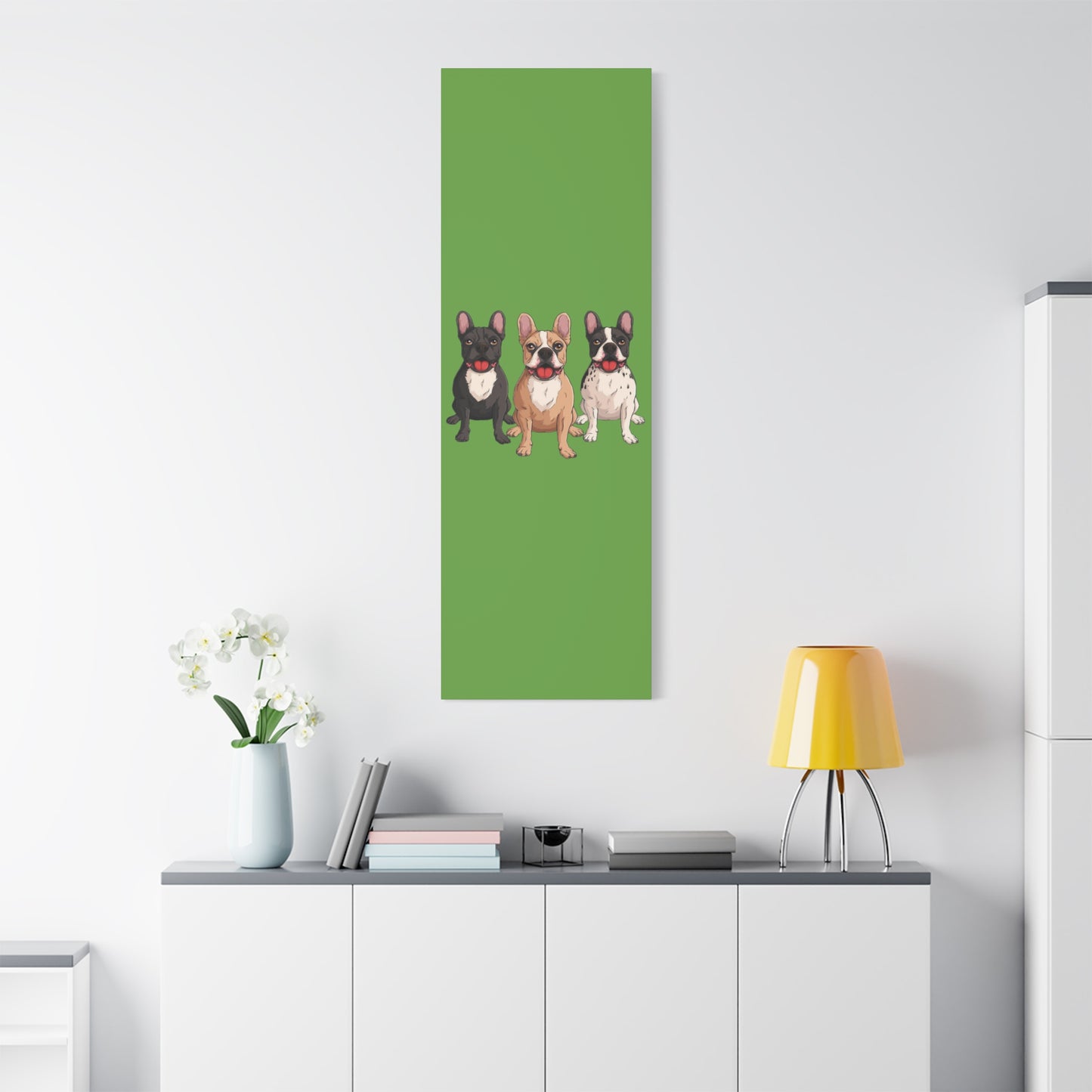 French Bulldog Trio Canvas Wall Art|Eco-Friendly - Limited