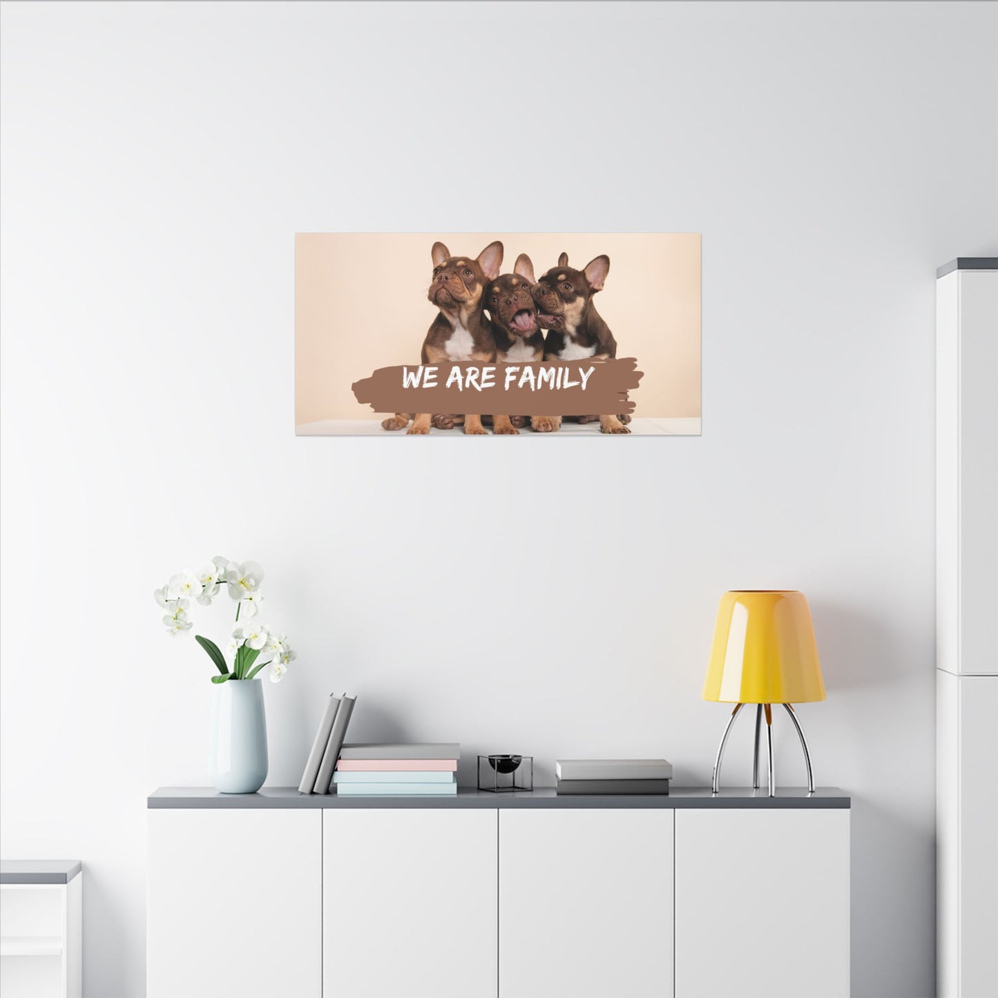 We Are Family French Bulldog Canvas Wall Art