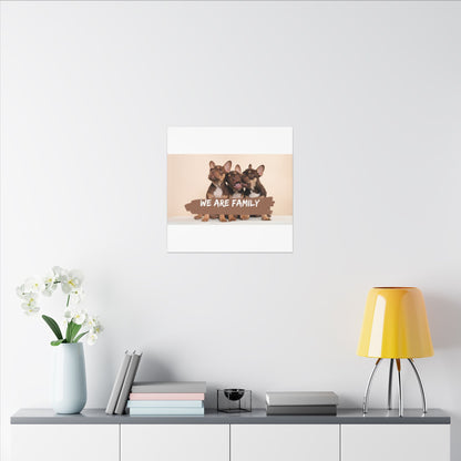 We Are Family French Bulldog Canvas Wall Art