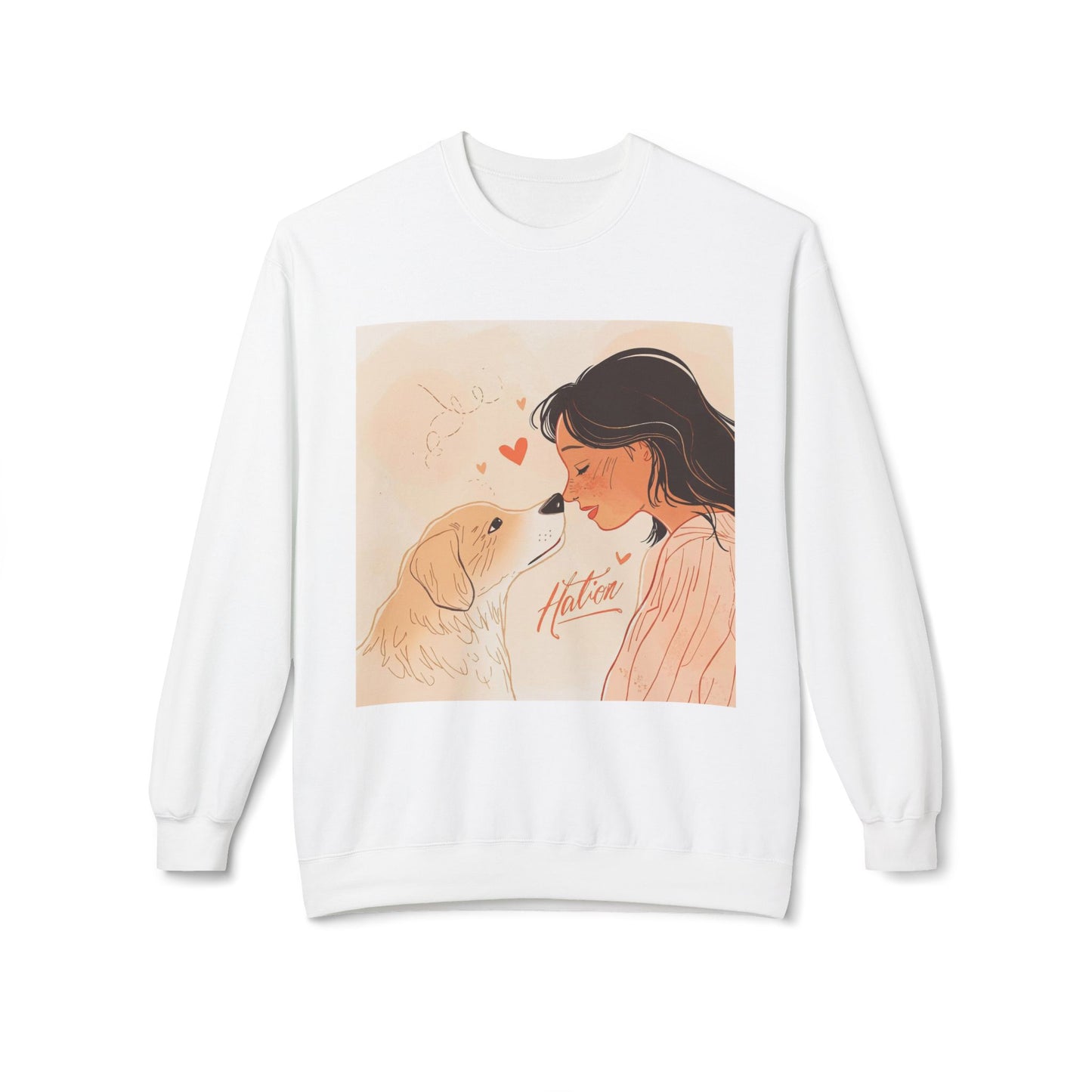 Heartfelt Dog Love Illustration Crewneck | Eco-Friendly - Limited