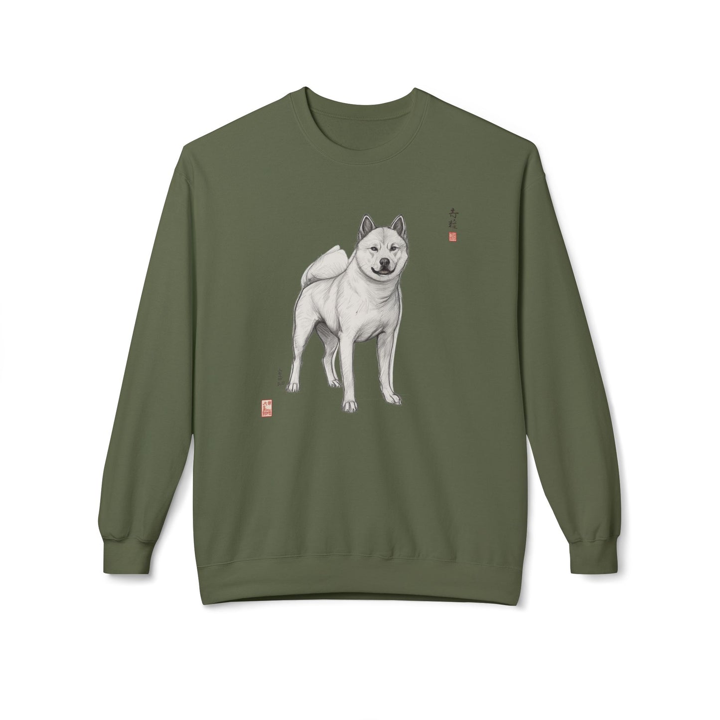 Korean Jindo Ink Illustration Sweatshirt | Eco-Limited