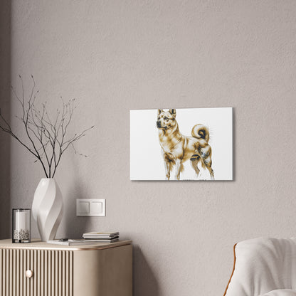 Korean Jindo Dog Illustration Canvas Wall Art | Eco - Limited