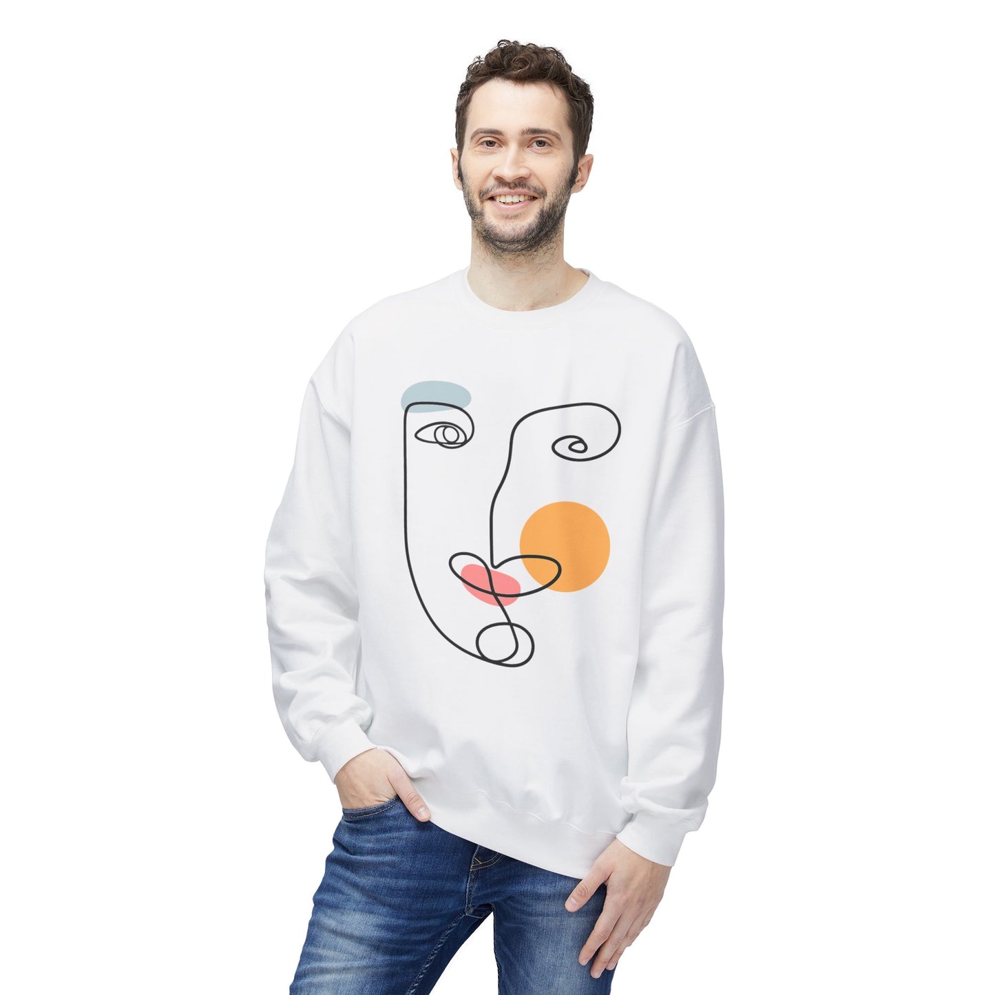 Abstract Line Face Sweatshirt | Eco-Limited
