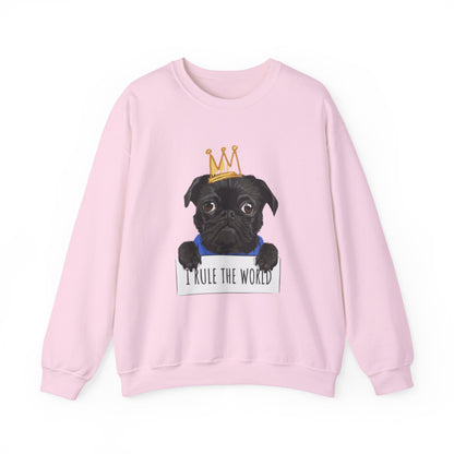 I Rule the World Pug Sweatshirt | Eco-Limited