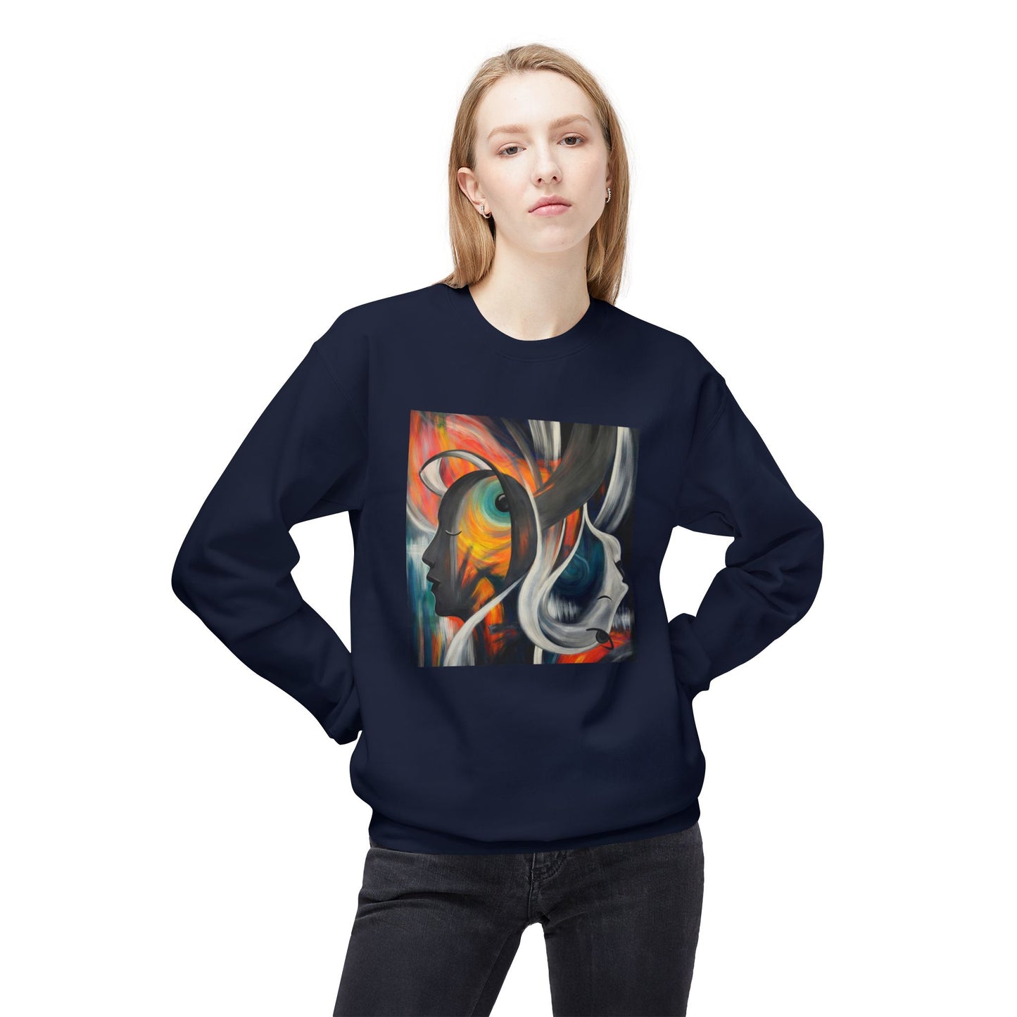 Abstract Expression Portrait Sweatshirt | Eco-Limited