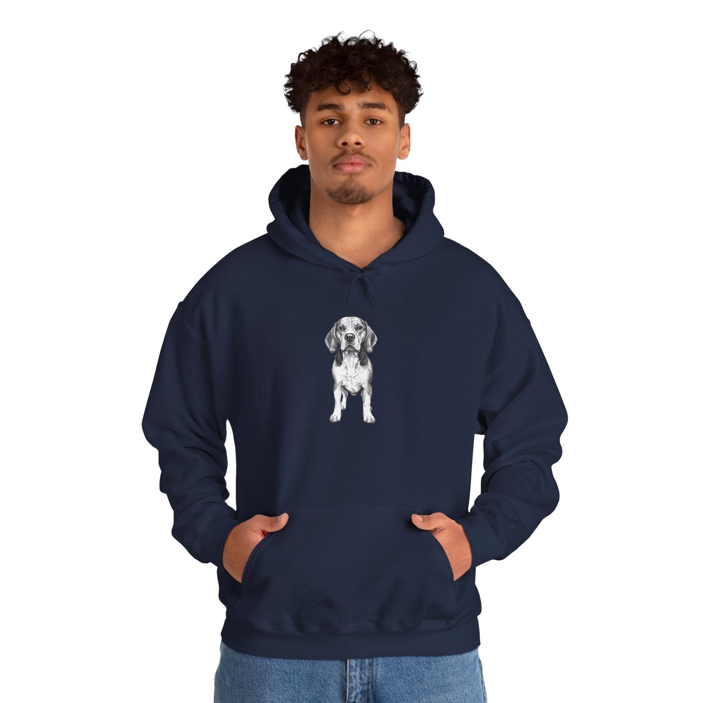 Beagle Sketch Minimal Art Hoodie | Eco-Limited
