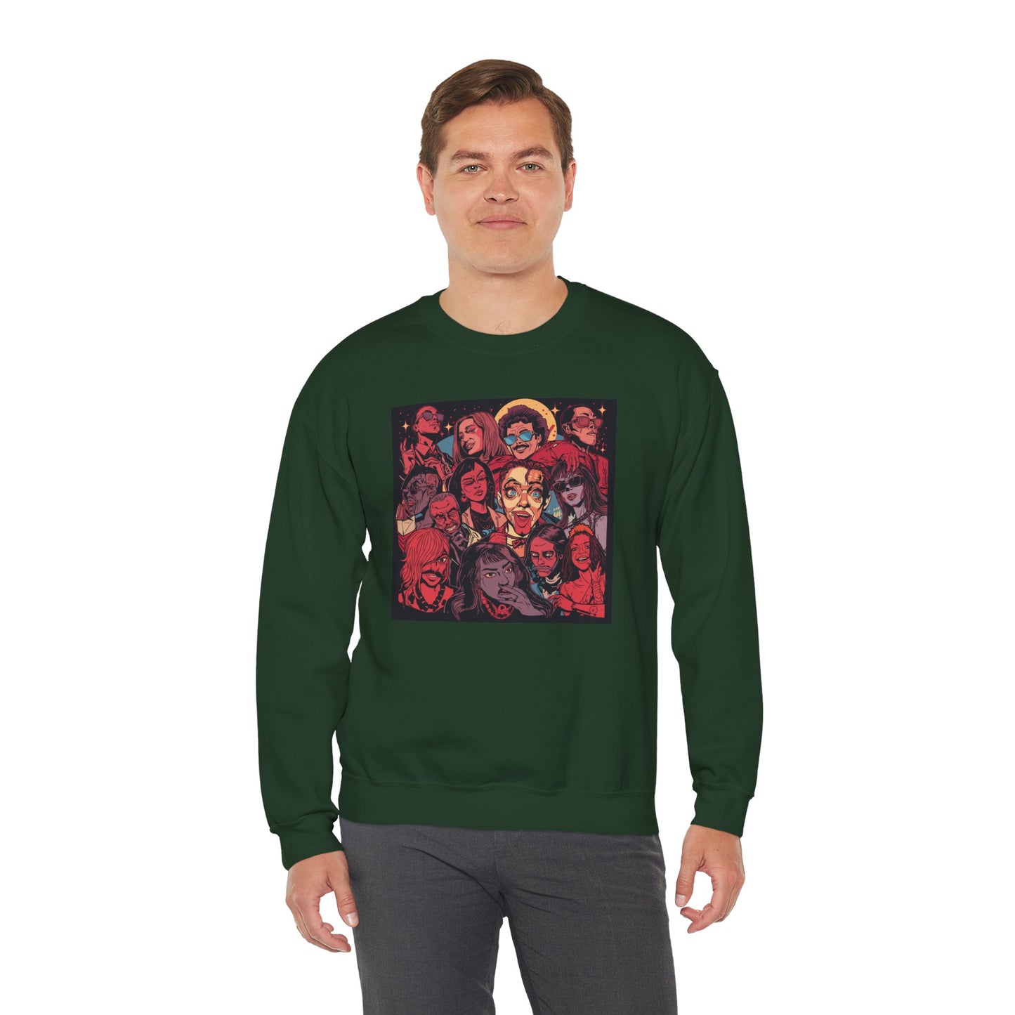 Rock Band Faces Art Sweater | Eco-Limited