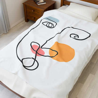Abstract Line Face Blanket | Eco-Limited