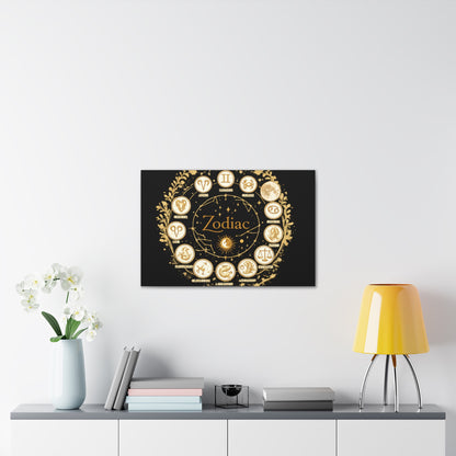 Golden Zodiac Astrology Canvas | Eco-Limited