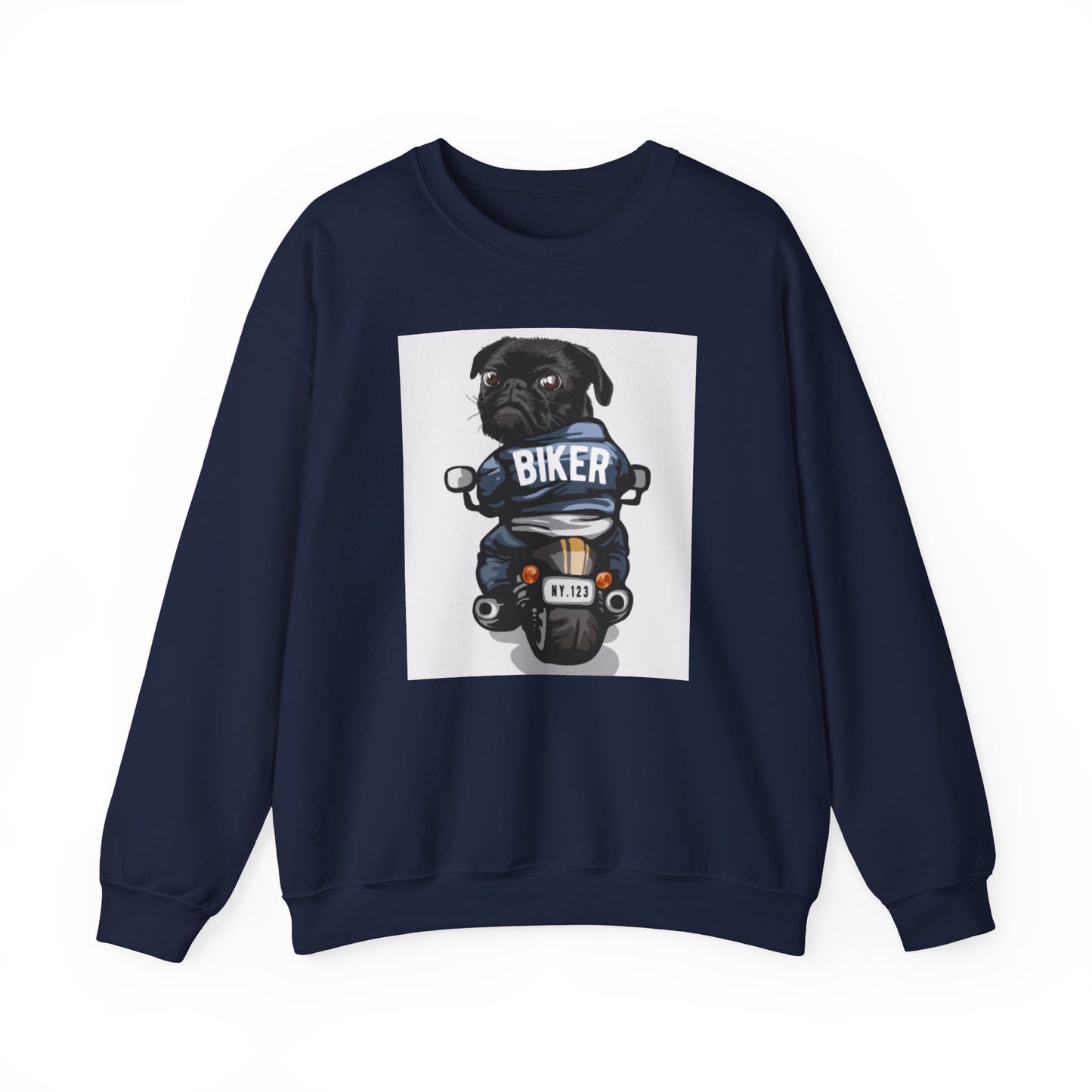 Biker Pug Graphic Sweater | Eco-Limited