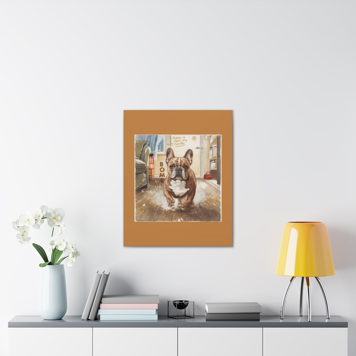 Happy Home Bulldog Canvas Art | Eco-Limited