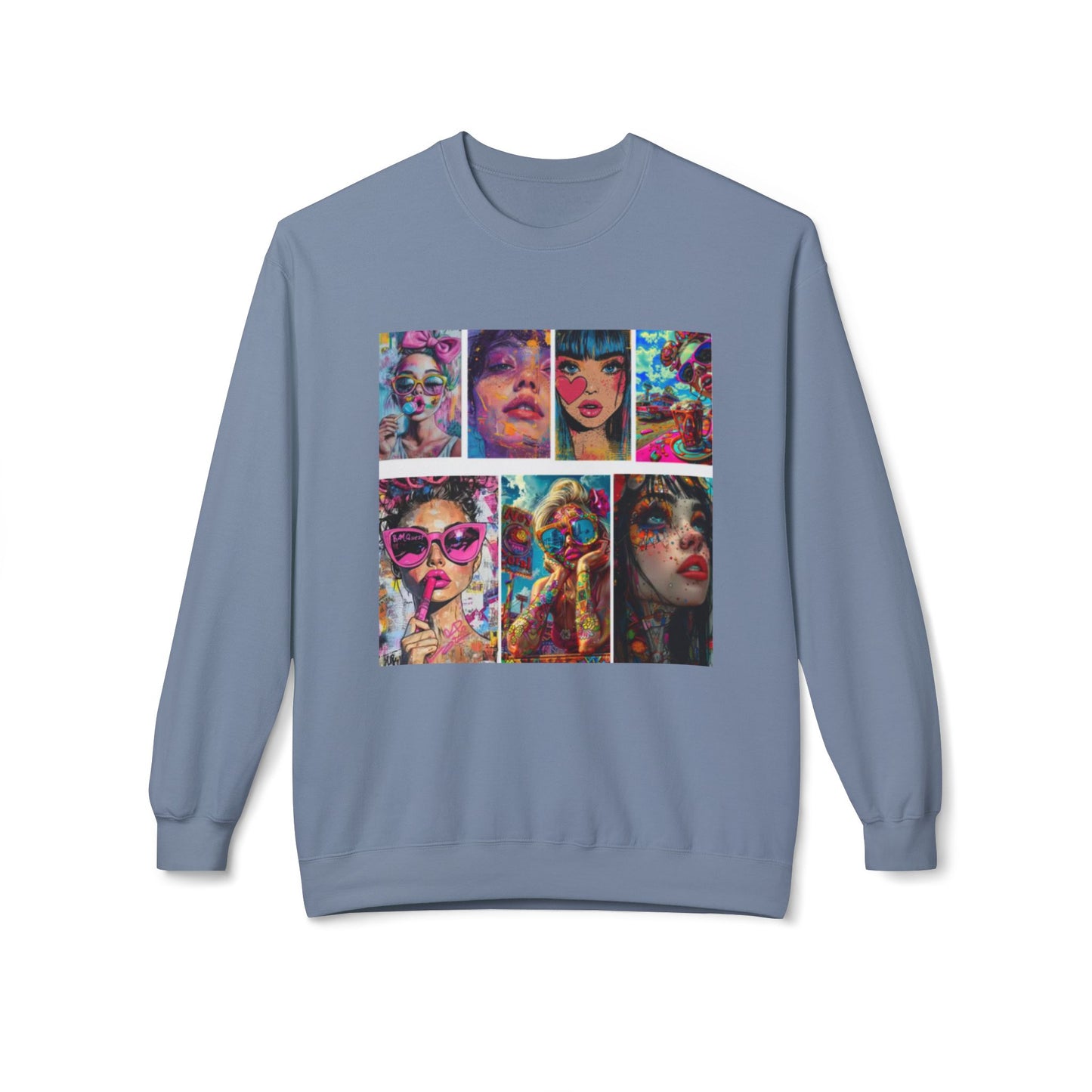 Pop Art Portrait Collage Graphic Sweatshirt