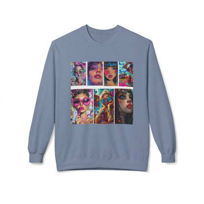 Pop Art Portrait Collage Graphic Sweatshirt