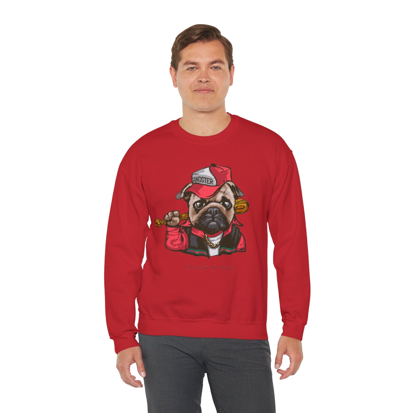Gangster Pug Graphic Sweater | Eco-Limited
