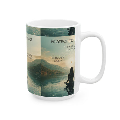 Protect Your Peace Meditation Ceramic Mug | Eco-Limited