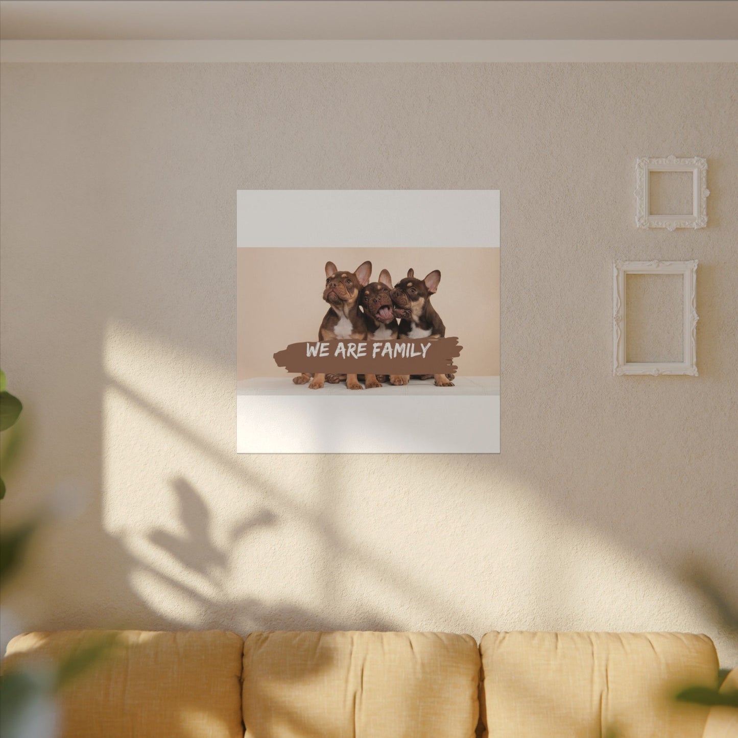 We Are Family French Bulldog Canvas Wall Art