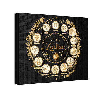 Golden Zodiac Astrology Canvas | Eco-Limited