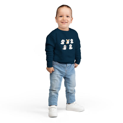 Cute Cartoon Puppies Crewneck for Kids