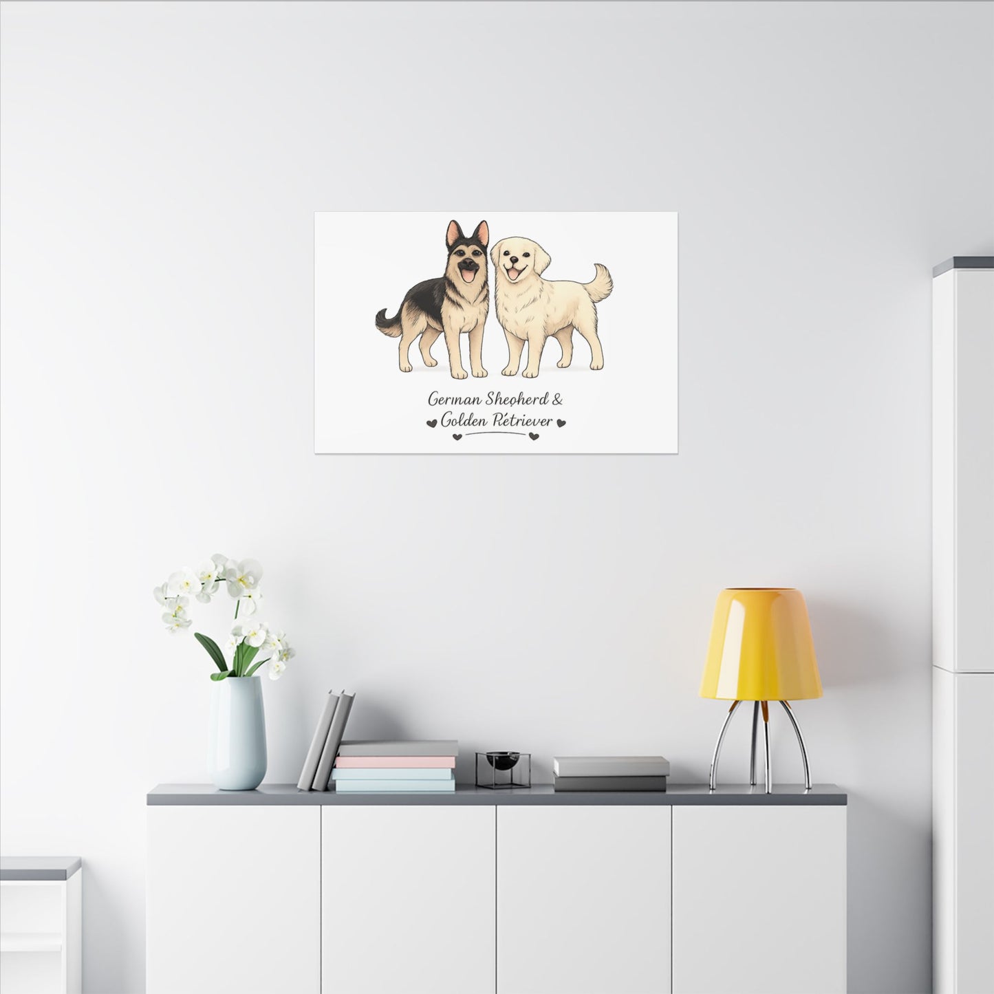German Shepherd & Golden Retriever Canvas Wall Art