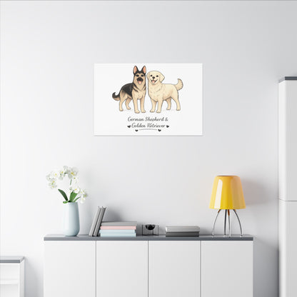 German Shepherd & Golden Retriever Canvas Wall Art