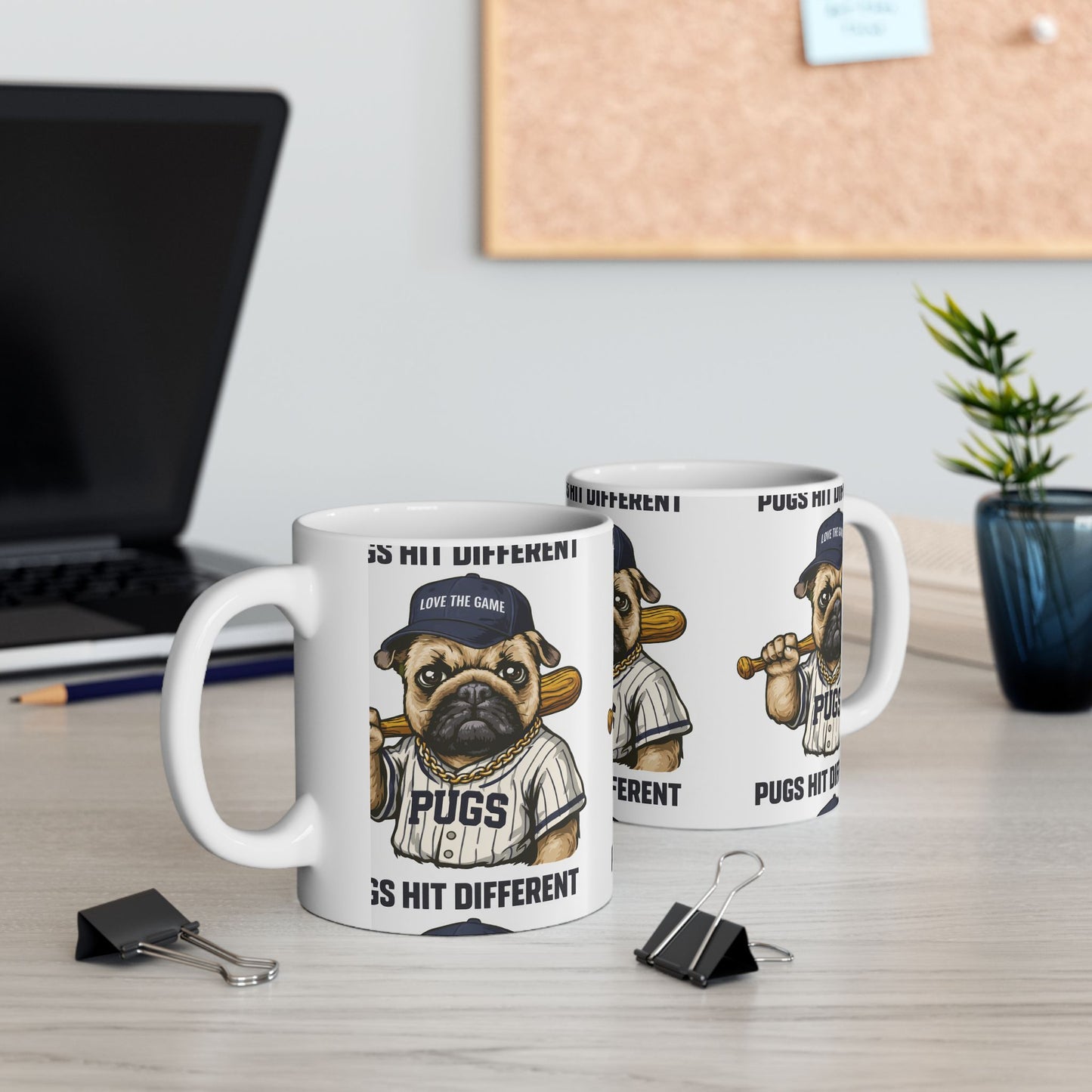 Pugs Hit Different Baseball Ceramic Mug | Eco Limited