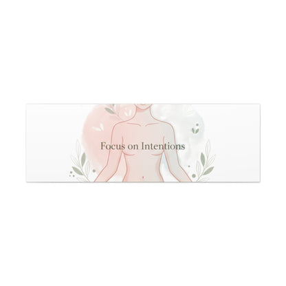 Focus on Intentions Canvas | Gentle Wellness Wall Art, Pastel Gradient Meditation Print