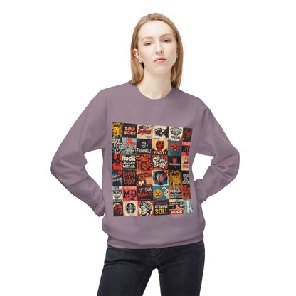 Vintage Rock Poster Collage Sweatshirt | Eco-Limited