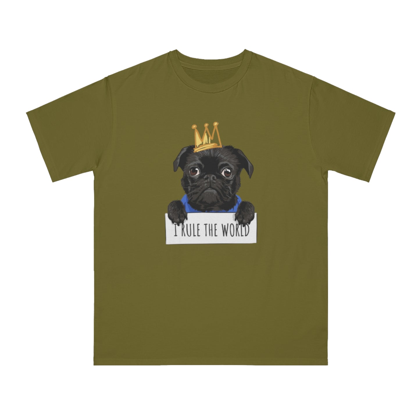 “I Rule the World” Crowned Dog Graphic Tee|Eco-Friendly