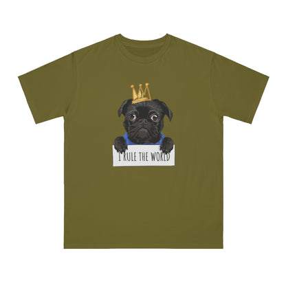 “I Rule the World” Crowned Dog Graphic Tee|Eco-Friendly