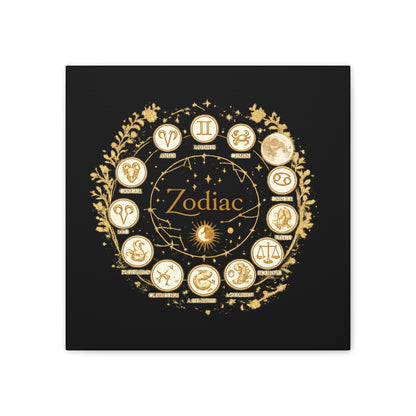 Golden Zodiac Astrology Canvas | Eco-Limited