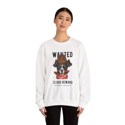 Wanted Cowboy Dog Art Sweatshirt | Eco-Limited