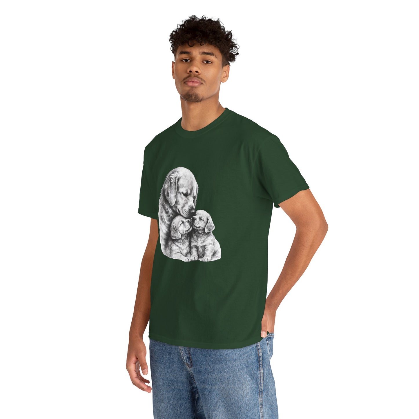 Tender Dog Family Pencil Art T-Shirt | Eco - Limited