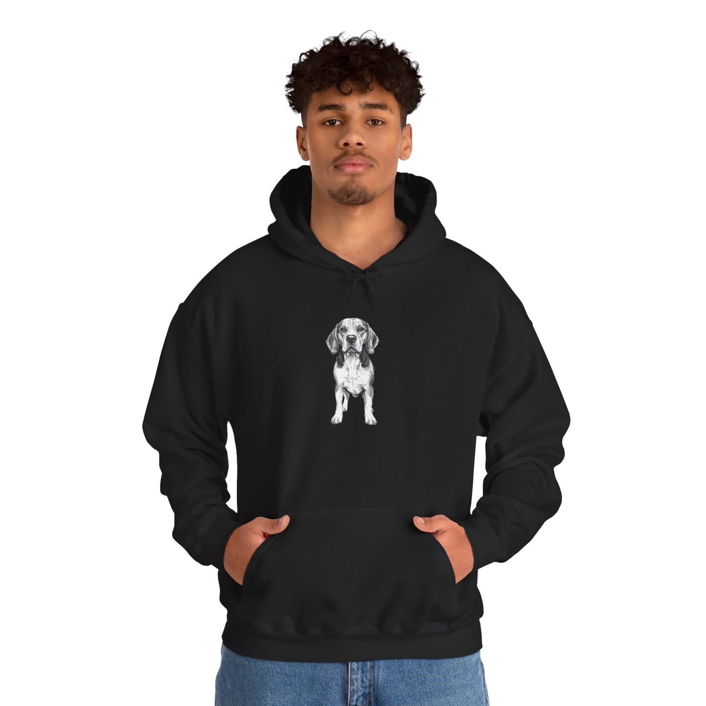 Beagle Sketch Minimal Art Hoodie | Eco-Limited