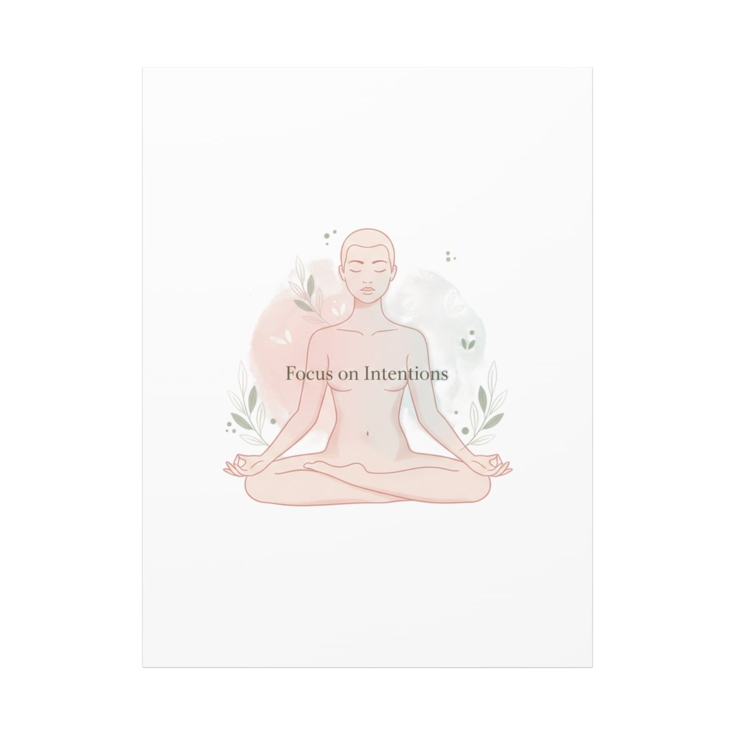 Focus on Intentions Canvas | Gentle Wellness Wall Art, Pastel Gradient Meditation Print