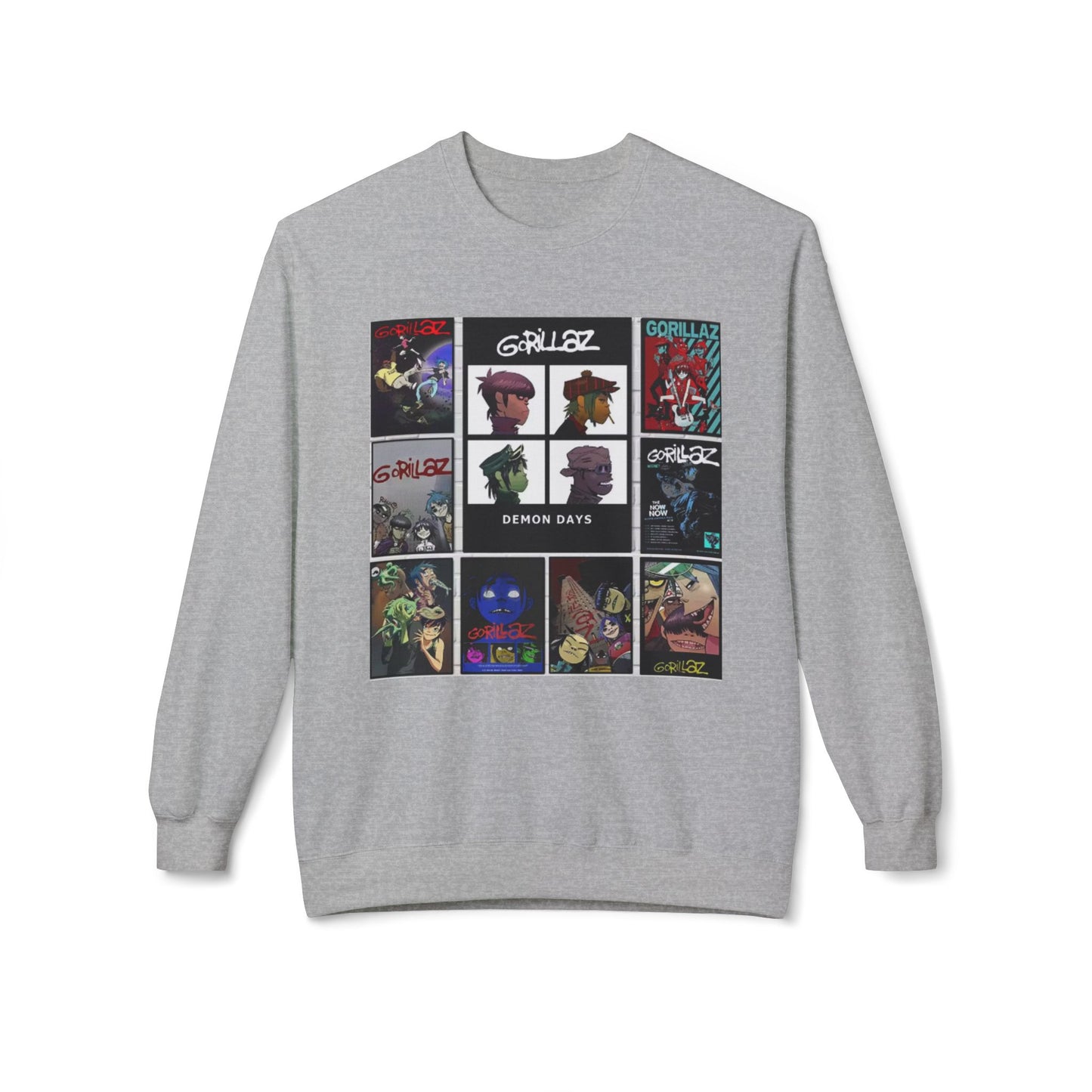 Gorillaz Album Art Collage Graphic Sweatshirt Music Inspired Streetwear
