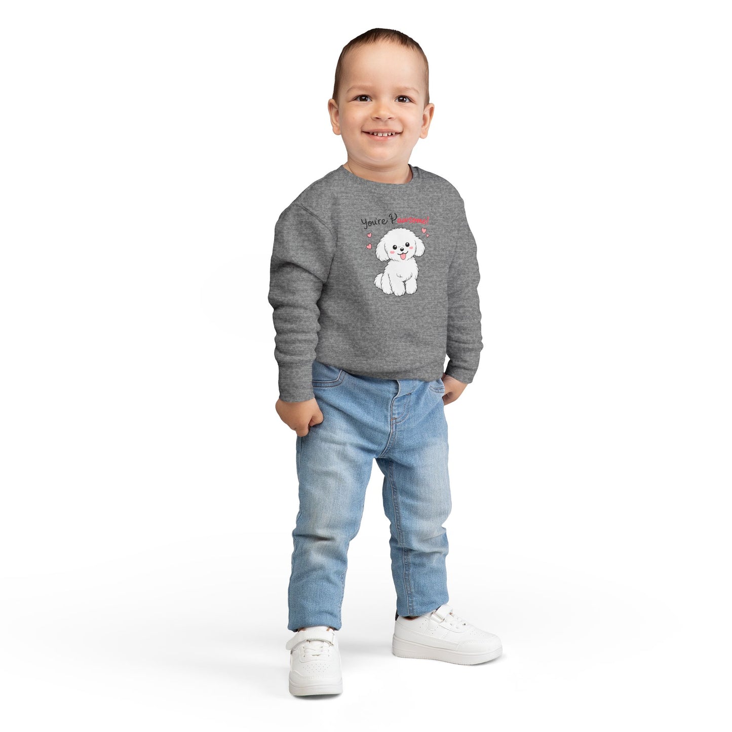 'You're Pawsome!' Cute White Puppy Kids Pullover