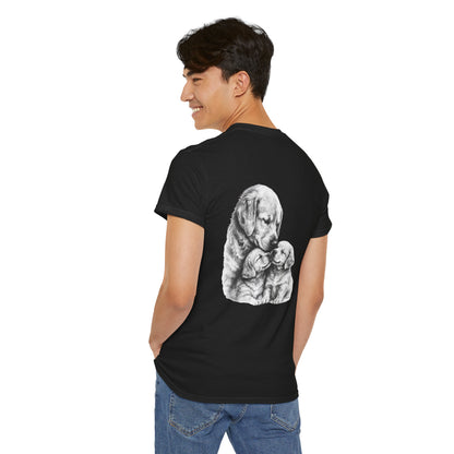 Front Text &amp; Back Image Golden Retriever T-Shirt | Eco - Limited