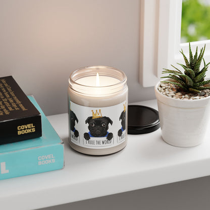 "I Rule The World" Pug Crown Soy Organic Candle